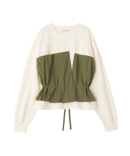 Green Parks(グリーンパークス)の「ビスチェドッキングミニ裏毛プルオーバー(Tシャツ/カットソー・レディース・杢グレー/カーキ・FREE)」の20枚目の写真