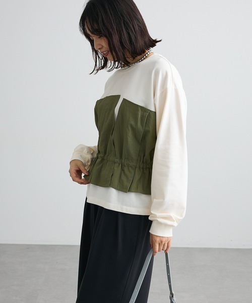 Green Parks(グリーンパークス)の「ビスチェドッキングミニ裏毛プルオーバー(Tシャツ/カットソー・レディース・杢グレー/カーキ・FREE)」の8枚目の写真