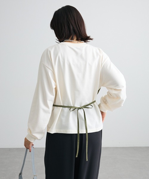 Green Parks(グリーンパークス)の「ビスチェドッキングミニ裏毛プルオーバー(Tシャツ/カットソー・レディース・杢グレー/カーキ・FREE)」の11枚目の写真