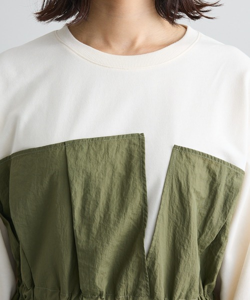 Green Parks(グリーンパークス)の「ビスチェドッキングミニ裏毛プルオーバー(Tシャツ/カットソー・レディース・杢グレー/カーキ・FREE)」の12枚目の写真