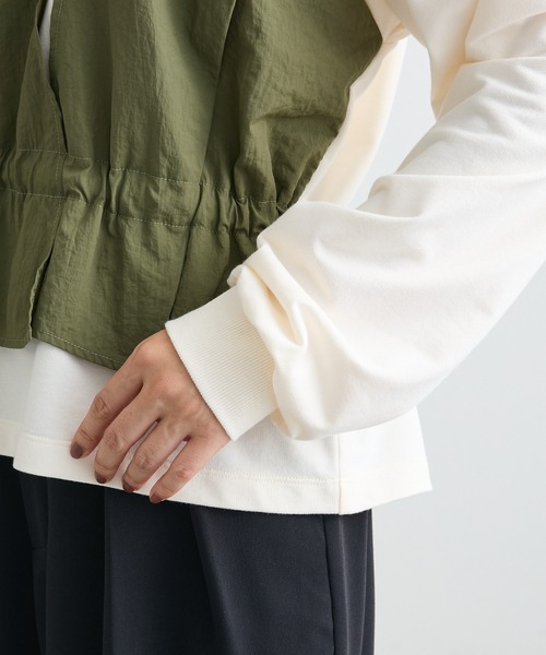 Green Parks(グリーンパークス)の「ビスチェドッキングミニ裏毛プルオーバー(Tシャツ/カットソー・レディース・杢グレー/カーキ・FREE)」の14枚目の写真