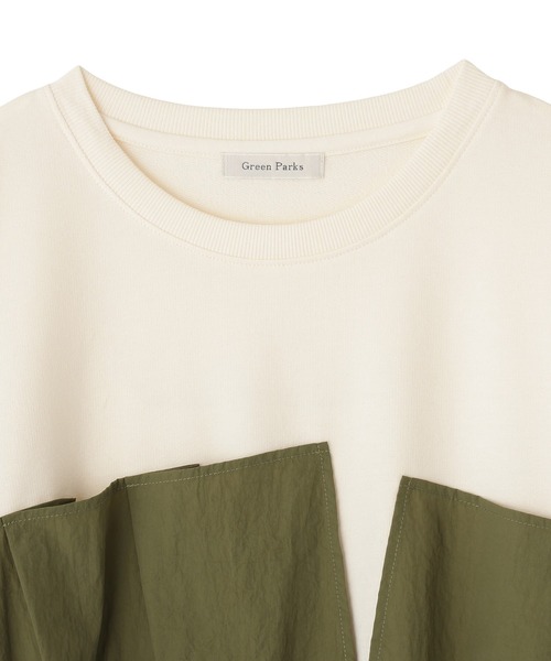 Green Parks(グリーンパークス)の「ビスチェドッキングミニ裏毛プルオーバー(Tシャツ/カットソー・レディース・杢グレー/カーキ・FREE)」の18枚目の写真