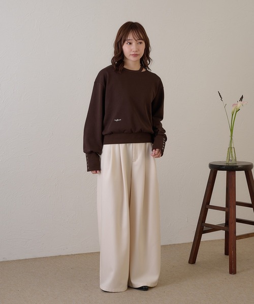 raffime(ラフィミー)の「【Raffime】カットアウトスウェットシャツ/プルオーバー(Tシャツ/カットソー・レディース・グレー/ダークブラウン・フリー)」の8枚目の写真