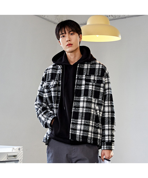 CUSTOMUS(カスタムアース)の「ビッグチェックアウターシャツ CXS23WWSHB09 BLA(シャツ/ブラウス・メンズ・ブラック・MEDIUM/LARGE/X-LARGE)」の1枚目の写真