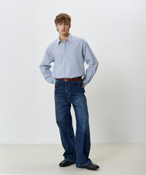NOUN(ノウン)の「COMFY シャツ(ブルーチェック)(シャツ/ブラウス・メンズ・その他・2/1)」の3枚目の写真