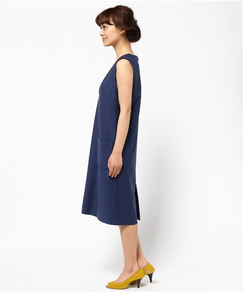 MYSELF ABAHOUSE（マイセルフアバハウス）の「DRYﾆｯﾄVﾈｯｸﾜﾝﾋﾟｰｽ（ワンピース・レディース・ベージュ/ネイビー・FREE）」の5枚目の写真