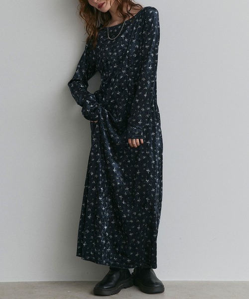 ad thie(アドティエ)の「アソート ベロア ロング ワンピース(ワンピース・レディース・ブラック系/ダークブラウン/ブラウン系/ブラック・FREE)」の3枚目の写真