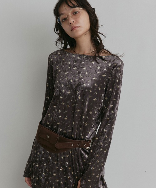 ad thie(アドティエ)の「アソート ベロア ロング ワンピース(ワンピース・レディース・ブラック系/ダークブラウン/ブラウン系/ブラック・FREE)」の4枚目の写真