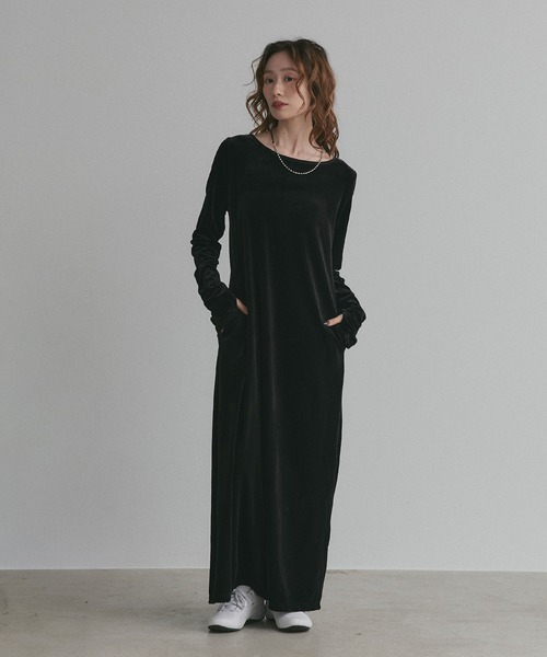 ad thie(アドティエ)の「アソート ベロア ロング ワンピース(ワンピース・レディース・ブラック系/ダークブラウン/ブラウン系/ブラック・FREE)」の5枚目の写真