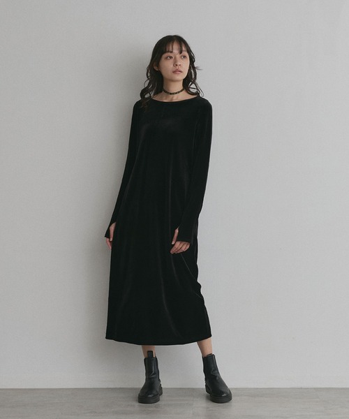 ad thie(アドティエ)の「アソート ベロア ロング ワンピース(ワンピース・レディース・ブラック系/ダークブラウン/ブラウン系/ブラック・FREE)」の8枚目の写真