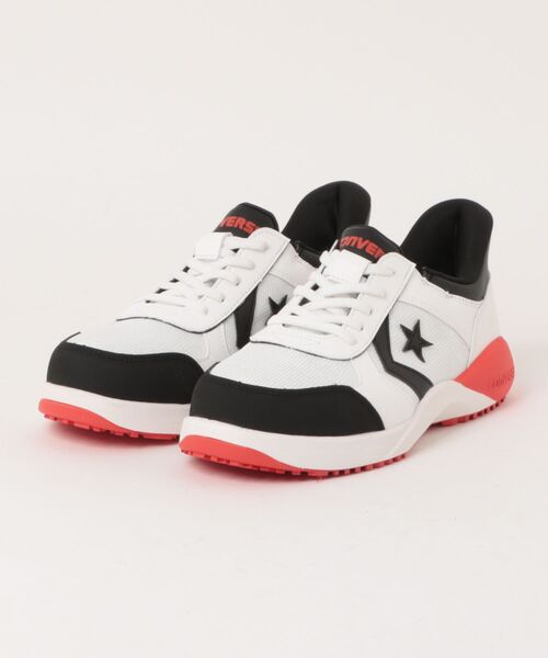 CONVERSE(コンバース)の「converse コンバース GUARDSTAR PS SLIT SLIDE OX つま先保護芯 幅広3E メンズ レディース 作業靴(ガードスターPSスリットスライド) 33703162(その他シューズ・メンズ・ホワイト×ブラック/パープル/ブラック×イエロー・28.0cm/29.0cm/27.5cm/25.5cm/26.0cm/25.0cm/26.5cm/27.0cm/24.5cm)」の2枚目の写真