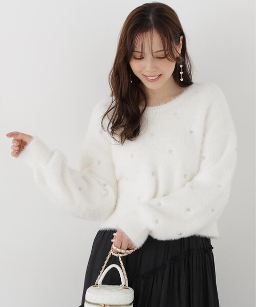 PROPORTION BODY DRESSING(プロポーションボディドレッシング)の「<E>ハート刺繍ニットトップス / 1216270108(ニット/セーター・レディース・ブルー/ホワイト系その他・FREE)」の4枚目の写真