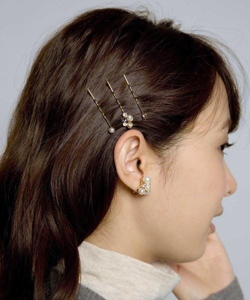 PLAIN CLOTHING（プレーンクロージング）の「ヘアピン3本セット【PLAIN CLOTHING】（ヘアピン・レディース・ピンク/ブルー・FREE）」の2枚目の写真