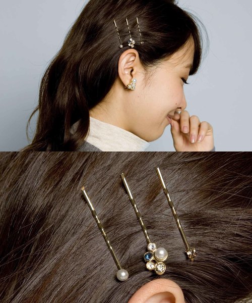 PLAIN CLOTHING（プレーンクロージング）の「ヘアピン3本セット【PLAIN CLOTHING】（ヘアピン・レディース・ピンク/ブルー・FREE）」の8枚目の写真