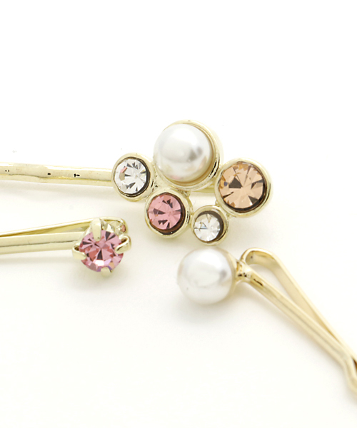 PLAIN CLOTHING（プレーンクロージング）の「ヘアピン3本セット【PLAIN CLOTHING】（ヘアピン・レディース・ピンク/ブルー・FREE）」の4枚目の写真