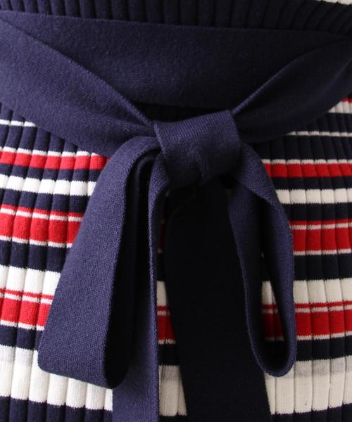 coen（コーエン）の「リボンベルト付きリブニット（ニット/セーター・レディース・オフホワイト/ネイビー/ライトブルー/ライトピンク・LARGE/MEDIUM）」の19枚目の写真