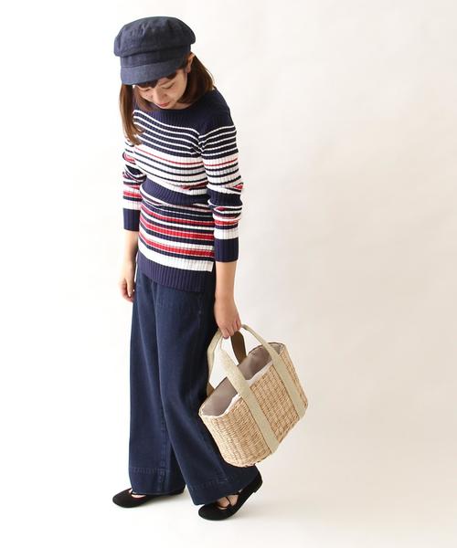 coen（コーエン）の「リボンベルト付きリブニット（ニット/セーター・レディース・オフホワイト/ネイビー/ライトブルー/ライトピンク・LARGE/MEDIUM）」の10枚目の写真