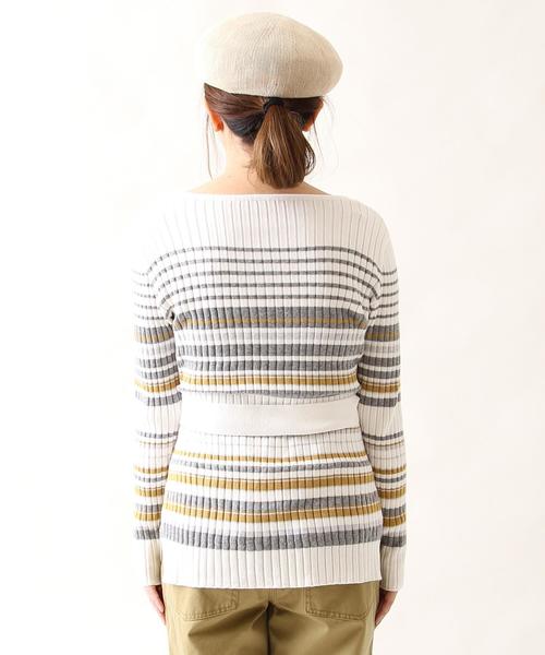 coen（コーエン）の「リボンベルト付きリブニット（ニット/セーター・レディース・オフホワイト/ネイビー/ライトブルー/ライトピンク・LARGE/MEDIUM）」の13枚目の写真