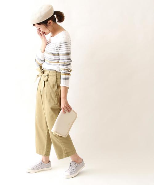 coen（コーエン）の「リボンベルト付きリブニット（ニット/セーター・レディース・オフホワイト/ネイビー/ライトブルー/ライトピンク・LARGE/MEDIUM）」の15枚目の写真