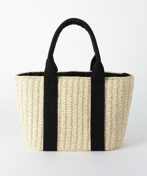 green label relaxing（グリーンレーベルリラクシング）の「[WEB限定]CB テープハンドルかごバッグ ◆（かごバッグ・レディース・オフホワイト/モカ・FREE）」の8枚目の写真