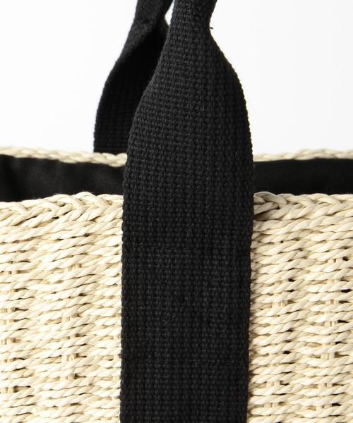 green label relaxing（グリーンレーベルリラクシング）の「[WEB限定]CB テープハンドルかごバッグ ◆（かごバッグ・レディース・オフホワイト/モカ・FREE）」の10枚目の写真
