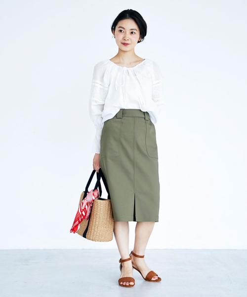 green label relaxing（グリーンレーベルリラクシング）の「[WEB限定]CB テープハンドルかごバッグ ◆（かごバッグ・レディース・オフホワイト/モカ・FREE）」の15枚目の写真