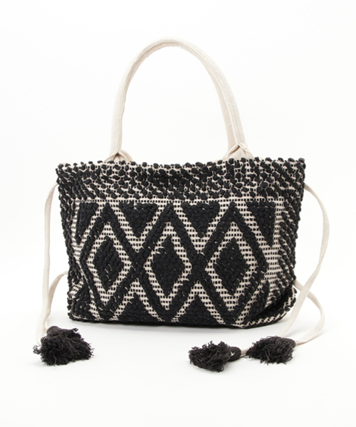 ROPE' PICNIC(ロペピクニック)の「ジャガードビッグトートバッグ(トートバッグ・レディース・ピンク/ブラック/オフホワイト/ブラック系その他・FREE)」の3枚目の写真