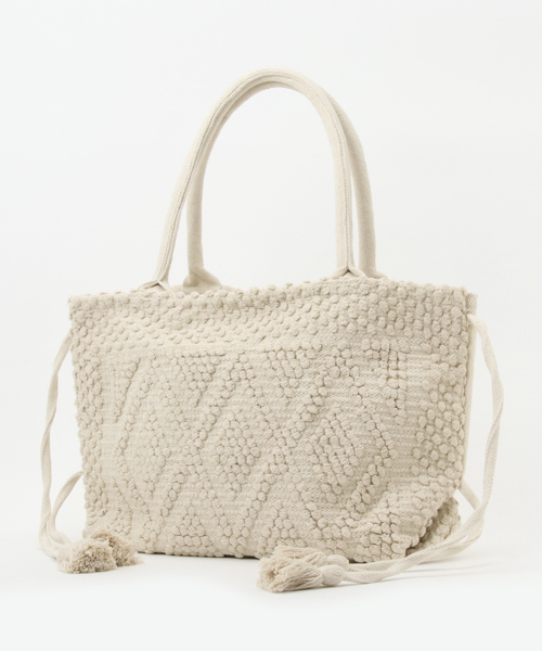 ROPE' PICNIC(ロペピクニック)の「ジャガードビッグトートバッグ(トートバッグ・レディース・ピンク/ブラック/オフホワイト/ブラック系その他・FREE)」の2枚目の写真