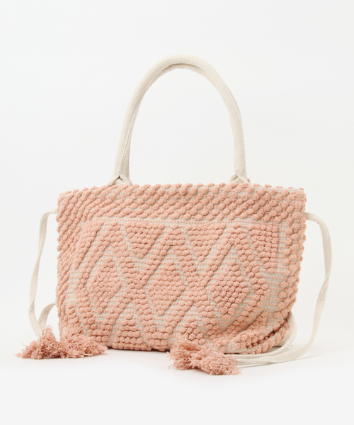 ROPE' PICNIC(ロペピクニック)の「ジャガードビッグトートバッグ(トートバッグ・レディース・ピンク/ブラック/オフホワイト/ブラック系その他・FREE)」の4枚目の写真
