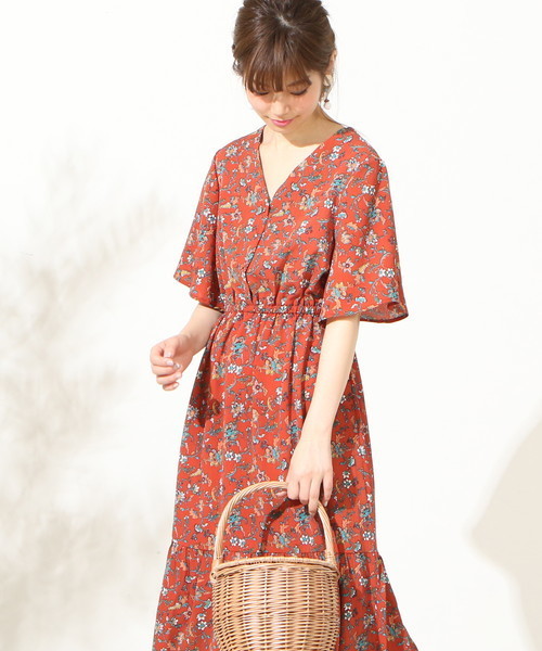 natural couture（ナチュラルクチュール）の「オリエンタルフラワーOP（ワンピース・レディース・オレンジ/ブラック/ターコイズブルー・FREE）」の15枚目の写真
