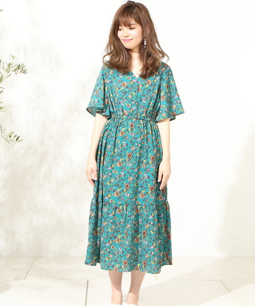natural couture（ナチュラルクチュール）の「オリエンタルフラワーOP（ワンピース・レディース・オレンジ/ブラック/ターコイズブルー・FREE）」の16枚目の写真
