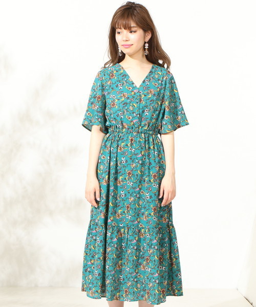 natural couture（ナチュラルクチュール）の「オリエンタルフラワーOP（ワンピース・レディース・オレンジ/ブラック/ターコイズブルー・FREE）」の13枚目の写真