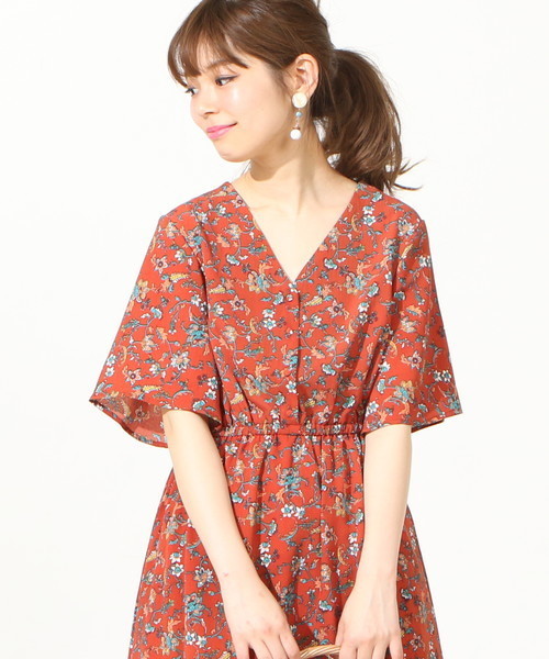 natural couture（ナチュラルクチュール）の「オリエンタルフラワーOP（ワンピース・レディース・オレンジ/ブラック/ターコイズブルー・FREE）」の14枚目の写真