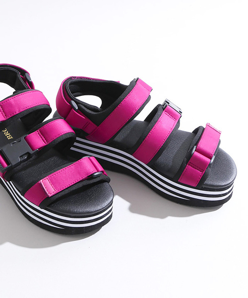 WEGO（ウィゴー）の「WEGO/厚底テープサンダル（サンダル・レディース・ブルー/ピンク/カーキ/ブラック・LARGE/MEDIUM）」の8枚目の写真