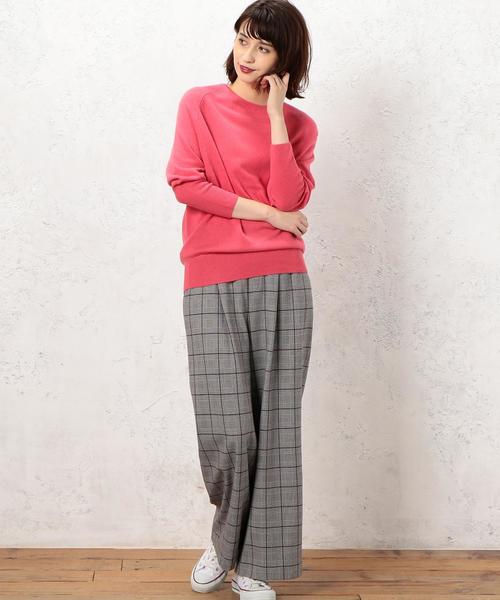 green label relaxing（グリーンレーベルリラクシング）の「[WEB限定] CF W/RY/N クルーネック ドルマン ニット（ニット/セーター・レディース・ライム/ピンク/ブラック/オリーブ/グレー・36/38/42/40）」の9枚目の写真