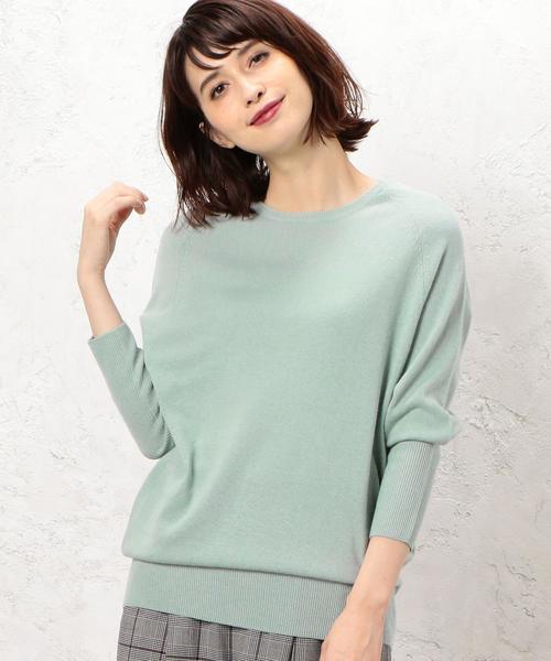 green label relaxing（グリーンレーベルリラクシング）の「[WEB限定] CF W/RY/N クルーネック ドルマン ニット（ニット/セーター・レディース・ライム/ピンク/ブラック/オリーブ/グレー・36/38/42/40）」の17枚目の写真