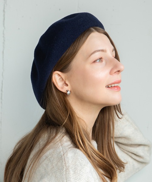 14+（イチヨンプラス）の「バスクベレー帽 / ber（ハンチング/ベレー帽・レディース・アイボリー/ワインレッド/ネイビー/ブラック/ベージュ/グレー/マスタード/カーキ・FREE）」の6枚目の写真