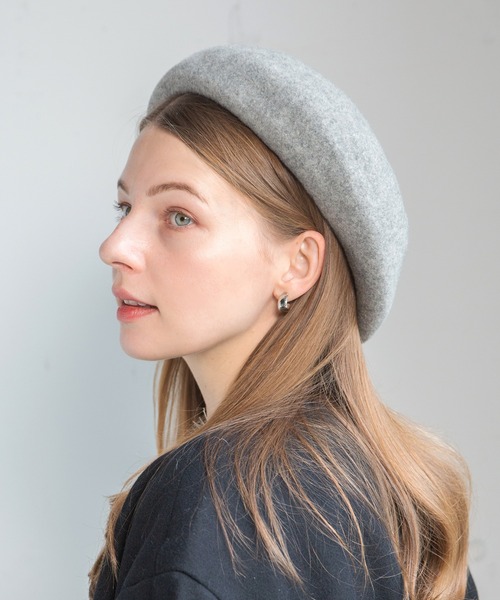 14+（イチヨンプラス）の「バスクベレー帽 / ber（ハンチング/ベレー帽・レディース・アイボリー/ワインレッド/ネイビー/ブラック/ベージュ/グレー/マスタード/カーキ・FREE）」の4枚目の写真