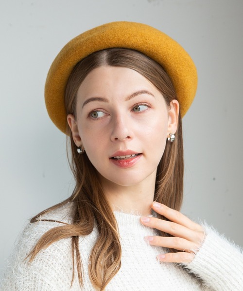 14+（イチヨンプラス）の「バスクベレー帽 / ber（ハンチング/ベレー帽・レディース・アイボリー/ワインレッド/ネイビー/ブラック/ベージュ/グレー/マスタード/カーキ・FREE）」の7枚目の写真