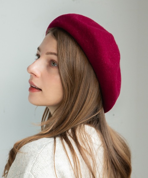 14+（イチヨンプラス）の「バスクベレー帽 / ber（ハンチング/ベレー帽・レディース・アイボリー/ワインレッド/ネイビー/ブラック/ベージュ/グレー/マスタード/カーキ・FREE）」の8枚目の写真