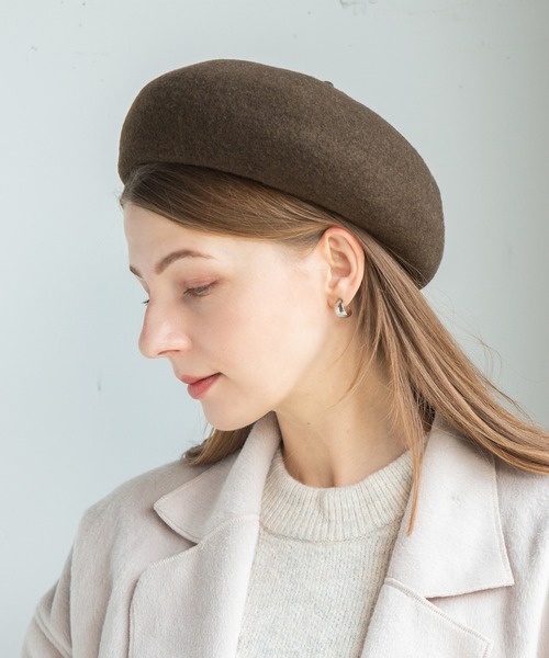 14+（イチヨンプラス）の「バスクベレー帽 / ber（ハンチング/ベレー帽・レディース・アイボリー/ワインレッド/ネイビー/ブラック/ベージュ/グレー/マスタード/カーキ・FREE）」の5枚目の写真