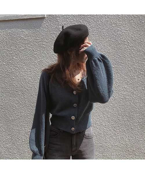 14+（イチヨンプラス）の「バスクベレー帽 / ber（ハンチング/ベレー帽・レディース・アイボリー/ワインレッド/ネイビー/ブラック/ベージュ/グレー/マスタード/カーキ・FREE）」の15枚目の写真