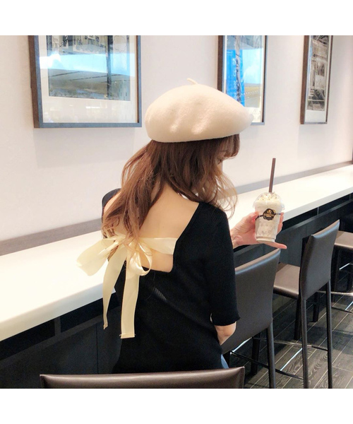 14+（イチヨンプラス）の「バスクベレー帽 / ber（ハンチング/ベレー帽・レディース・アイボリー/ワインレッド/ネイビー/ブラック/ベージュ/グレー/マスタード/カーキ・FREE）」の20枚目の写真