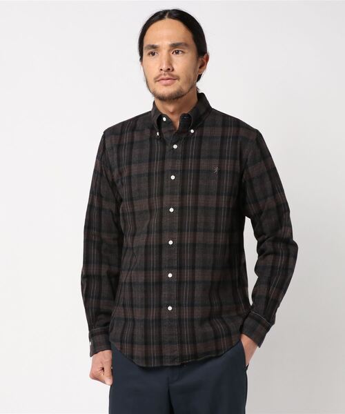 GYMPHLEX（ジムフレックス）の「[Gymphlex/ジムフレックス] ビエラ起毛チェックシャツ（シャツ/ブラウス・メンズ・ネイビー/ワイン/ブルー系その他/ブラック/グレー/ベージュ/ダークグリーン/ブラウン/グレー系その他/オレンジ/ベージュ系その他/ブルー系その他2/レッド/ダークブラウン/レッド系その他/ブルー系その他3/ベージュ系その他2/ブラウン系その他/ブラウン系その他2/グレー系その他2/アイボリー/モカ/チャコールグレー/レッド系その他2/ダークネイビー・L/M）」の7枚目の写真