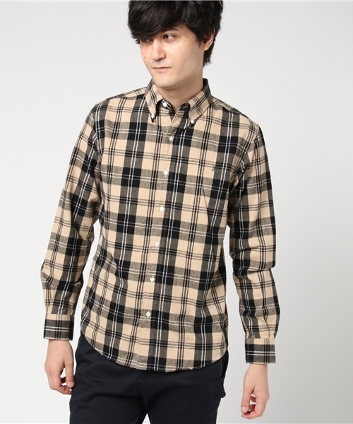 GYMPHLEX（ジムフレックス）の「[Gymphlex/ジムフレックス] ビエラ起毛チェックシャツ（シャツ/ブラウス・メンズ・ネイビー/ワイン/ブルー系その他/ブラック/グレー/ベージュ/ダークグリーン/ブラウン/グレー系その他/オレンジ/ベージュ系その他/ブルー系その他2/レッド/ダークブラウン/レッド系その他/ブルー系その他3/ベージュ系その他2/ブラウン系その他/ブラウン系その他2/グレー系その他2/アイボリー/モカ/チャコールグレー/レッド系その他2/ダークネイビー・L/M）」の12枚目の写真