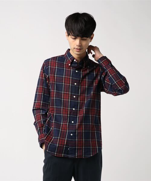 GYMPHLEX（ジムフレックス）の「[Gymphlex/ジムフレックス] ビエラ起毛チェックシャツ（シャツ/ブラウス・メンズ・ネイビー/ワイン/ブルー系その他/ブラック/グレー/ベージュ/ダークグリーン/ブラウン/グレー系その他/オレンジ/ベージュ系その他/ブルー系その他2/レッド/ダークブラウン/レッド系その他/ブルー系その他3/ベージュ系その他2/ブラウン系その他/ブラウン系その他2/グレー系その他2/アイボリー/モカ/チャコールグレー/レッド系その他2/ダークネイビー・L/M）」の21枚目の写真