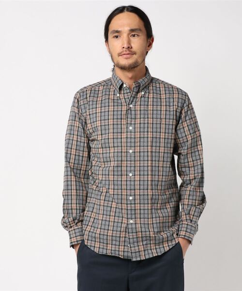 GYMPHLEX（ジムフレックス）の「[Gymphlex/ジムフレックス] ビエラ起毛チェックシャツ（シャツ/ブラウス・メンズ・ネイビー/ワイン/ブルー系その他/ブラック/グレー/ベージュ/ダークグリーン/ブラウン/グレー系その他/オレンジ/ベージュ系その他/ブルー系その他2/レッド/ダークブラウン/レッド系その他/ブルー系その他3/ベージュ系その他2/ブラウン系その他/ブラウン系その他2/グレー系その他2/アイボリー/モカ/チャコールグレー/レッド系その他2/ダークネイビー・L/M）」の6枚目の写真