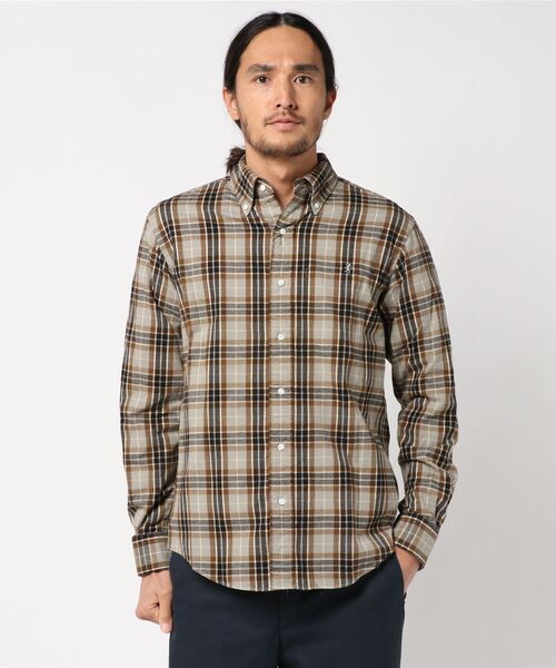 GYMPHLEX（ジムフレックス）の「[Gymphlex/ジムフレックス] ビエラ起毛チェックシャツ（シャツ/ブラウス・メンズ・ネイビー/ワイン/ブルー系その他/ブラック/グレー/ベージュ/ダークグリーン/ブラウン/グレー系その他/オレンジ/ベージュ系その他/ブルー系その他2/レッド/ダークブラウン/レッド系その他/ブルー系その他3/ベージュ系その他2/ブラウン系その他/ブラウン系その他2/グレー系その他2/アイボリー/モカ/チャコールグレー/レッド系その他2/ダークネイビー・L/M）」の11枚目の写真