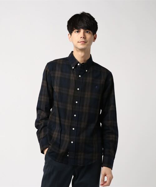 GYMPHLEX（ジムフレックス）の「[Gymphlex/ジムフレックス] ビエラ起毛チェックシャツ（シャツ/ブラウス・メンズ・ネイビー/ワイン/ブルー系その他/ブラック/グレー/ベージュ/ダークグリーン/ブラウン/グレー系その他/オレンジ/ベージュ系その他/ブルー系その他2/レッド/ダークブラウン/レッド系その他/ブルー系その他3/ベージュ系その他2/ブラウン系その他/ブラウン系その他2/グレー系その他2/アイボリー/モカ/チャコールグレー/レッド系その他2/ダークネイビー・L/M）」の19枚目の写真