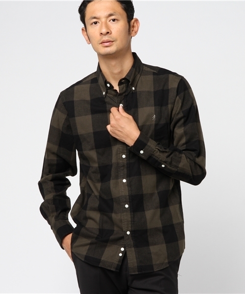 GYMPHLEX（ジムフレックス）の「[Gymphlex/ジムフレックス] ビエラ起毛チェックシャツ（シャツ/ブラウス・メンズ・ネイビー/ワイン/ブルー系その他/ブラック/グレー/ベージュ/ダークグリーン/ブラウン/グレー系その他/オレンジ/ベージュ系その他/ブルー系その他2/レッド/ダークブラウン/レッド系その他/ブルー系その他3/ベージュ系その他2/ブラウン系その他/ブラウン系その他2/グレー系その他2/アイボリー/モカ/チャコールグレー/レッド系その他2/ダークネイビー・L/M）」の3枚目の写真